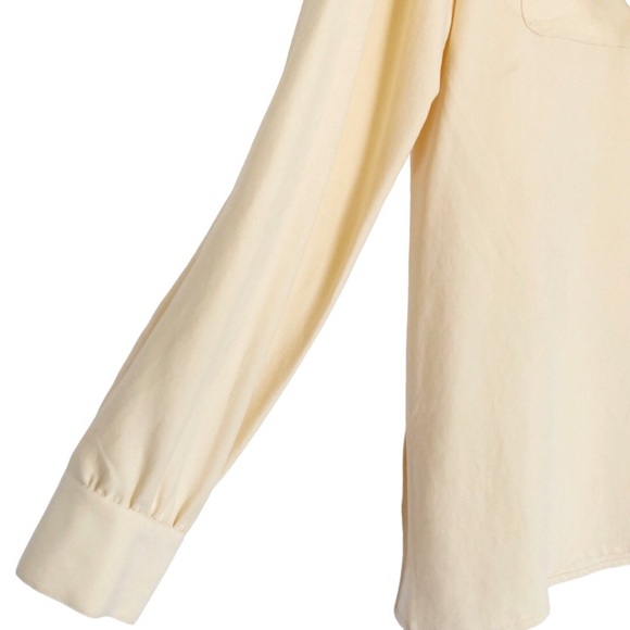 Butter Yellow SILK! Liz Claiborne Long Sleeve Blouse Size 8 - Picture 5 of 16